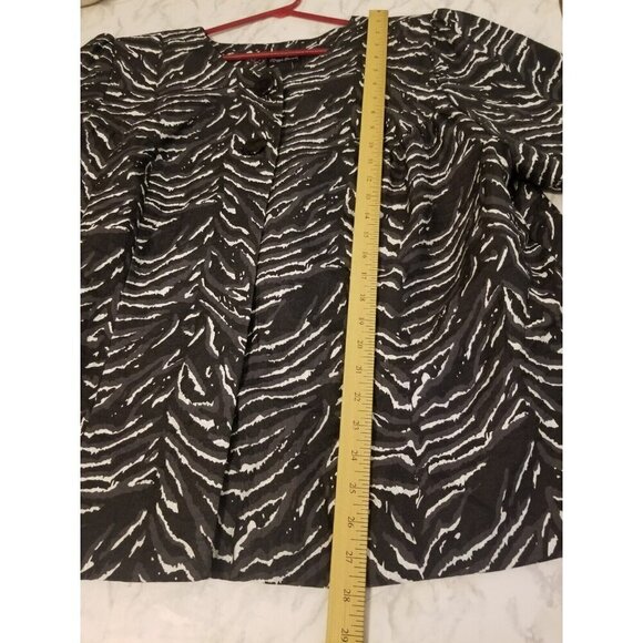 Maggie Barnes  Sz 1x Jacket Top‎ Black And White - Picture 4 of 12